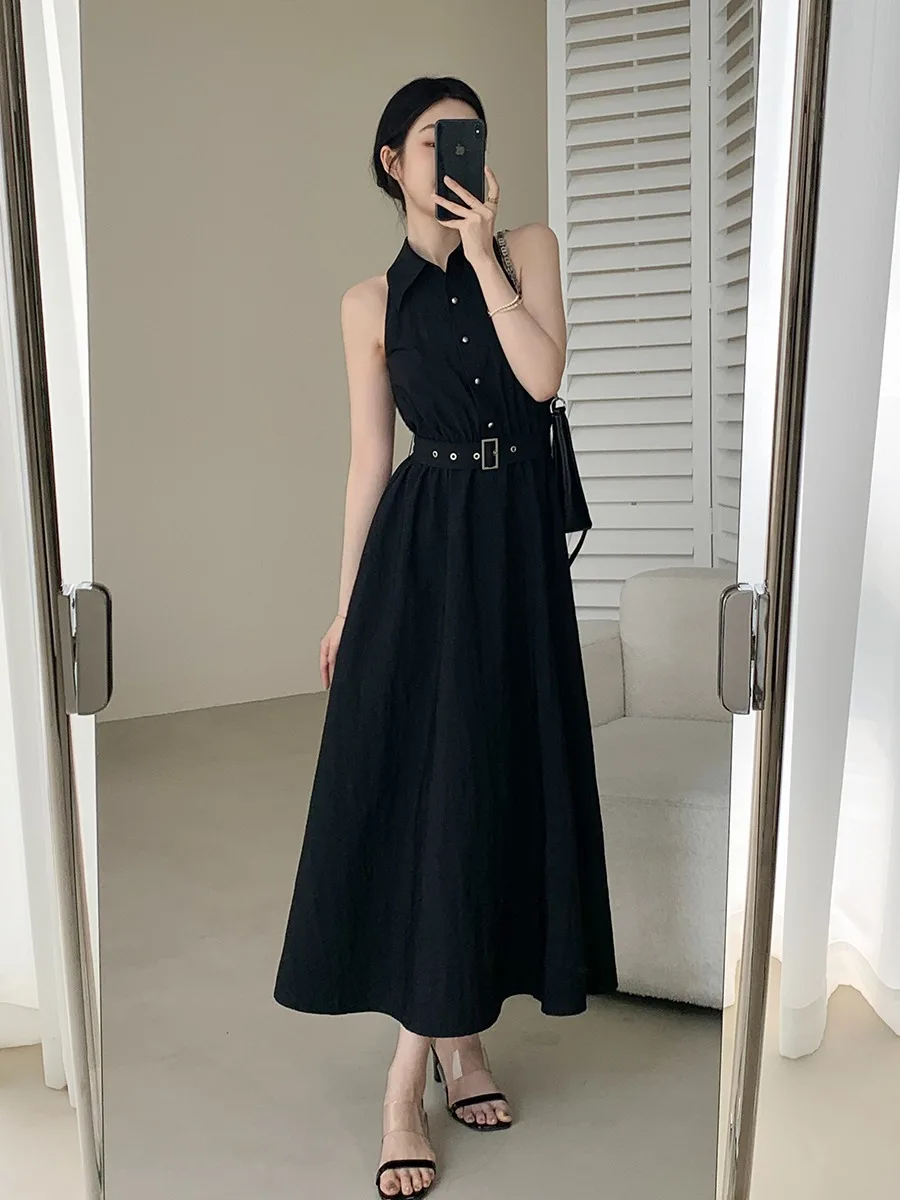 New Fashion Women's Lapel Shirt Dress French Elegant Sleeveless Tie Up Waist Summer Solid Long Dresses 2025 Trend Clothing
New Fashion Women's Lapel Shirt Dress French Elegant Sleeveless Tie Up Waist Summer Solid Long Dresses 2025 Trend Clothing