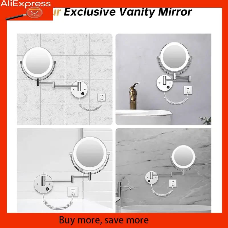A67Z 2Pcs 8.5 Inch LED Wall Mounted Makeup Mirror Round Double Sided 1X/10X Magnifying With Light Button US Plug
A67Z 2Pcs 8.5 Inch LED Wall Mounted Makeup Mirror Round Double Sided 1X/10X Magnifying With Light Button US Plug