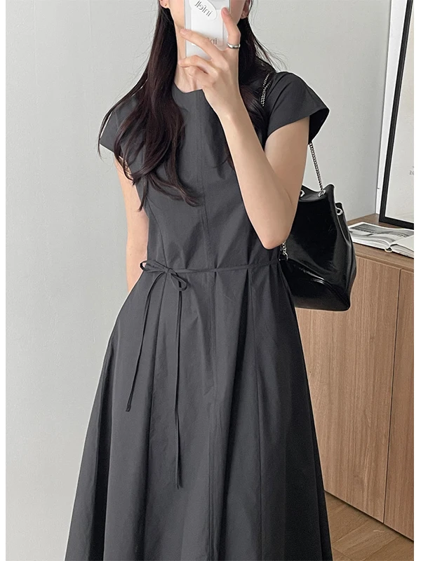 Elegant Summer Long Sleeveless Dress Women's Korean Style round Neck Bow Tie Slimming Pure Color Maxi Skirt City Walk
Elegant Summer Long Sleeveless Dress Women's Korean Style round Neck Bow Tie Slimming Pure Color Maxi Skirt City Walk