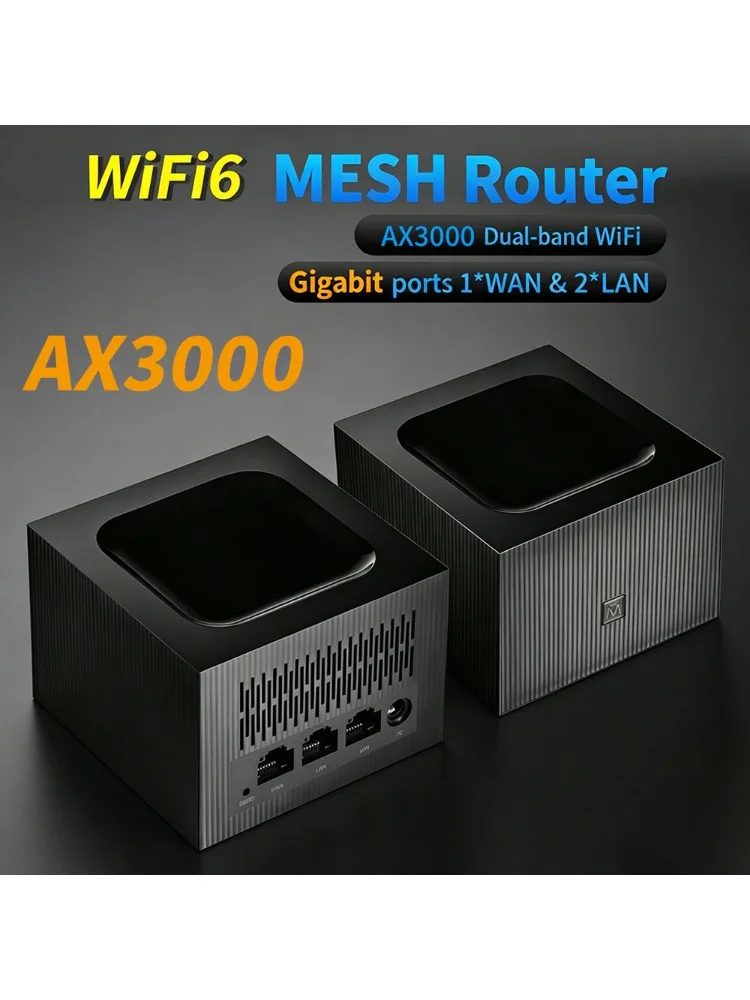 AX3000 WiFi 6 Mesh Router 3000Mbps Dual Band 2.4G 5G Gigabit RJ45 LAN Whole Home WiFi Coverage Wireless Router for Home Office
AX3000 WiFi 6 Mesh Router 3000Mbps Dual Band 2.4G 5G Gigabit RJ45 LAN Whole Home WiFi Coverage Wireless Router for Home Office