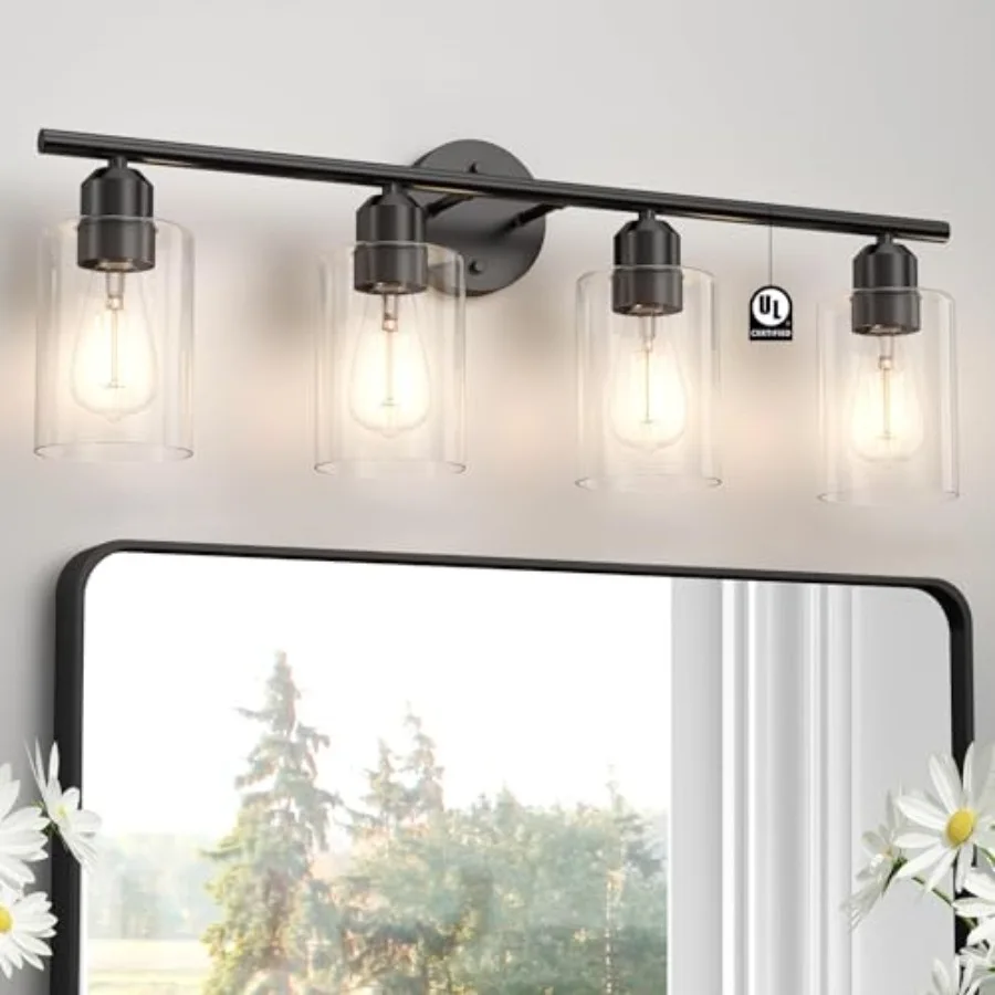 4 Light Bathroom Vanity Light Fixtures BlackRustic Farmhouse Vanity Lighting Over Mirror Modern Industrial Lamp with Cylinder G
4 Light Bathroom Vanity Light Fixtures BlackRustic Farmhouse Vanity Lighting Over Mirror Modern Industrial Lamp with Cylinder G