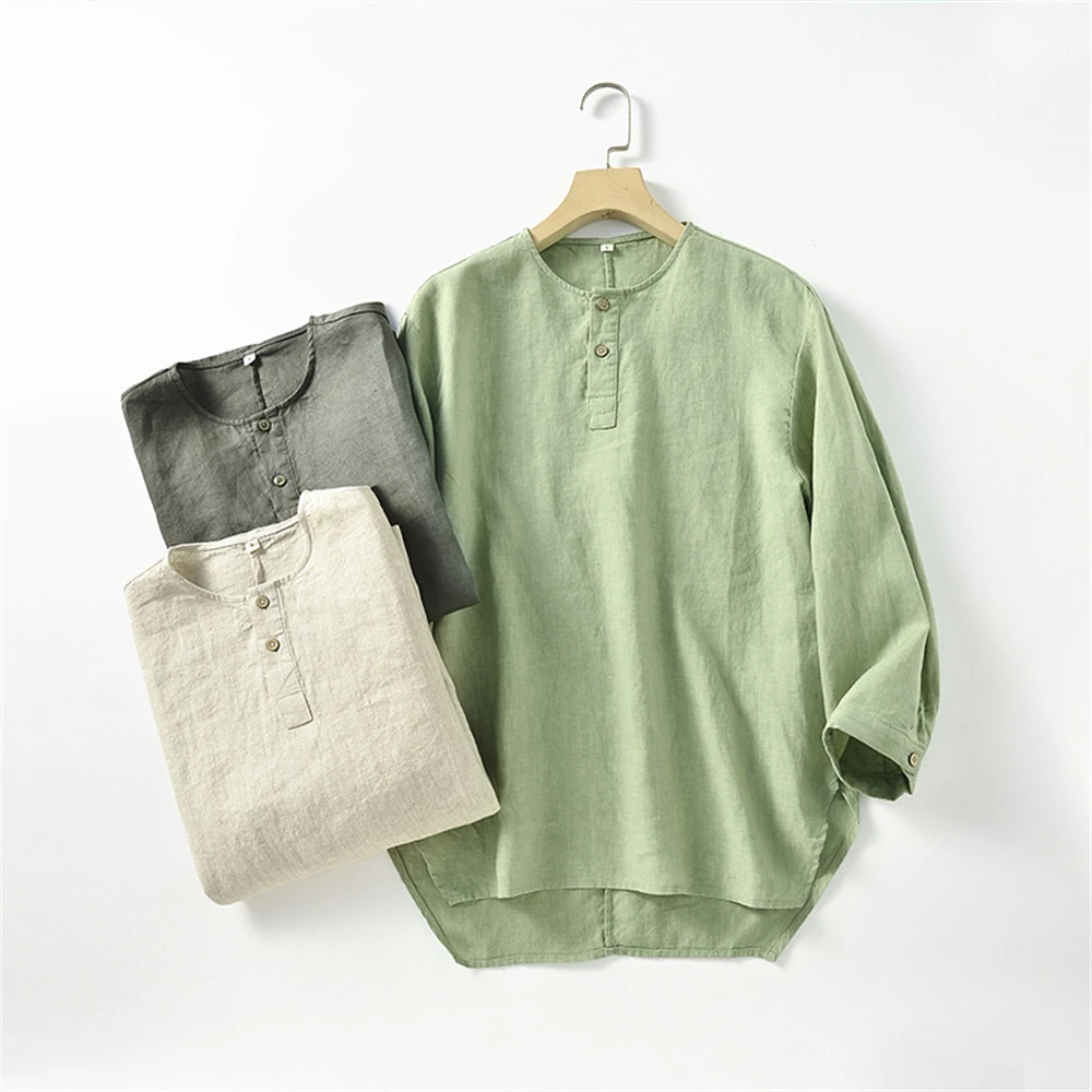 2024 Summer Casual Linen Round Neck Pullover Shirt Men's Simple Three-quarter Sleeves T-shirt Loose Breathable Beach Tops Gift
2024 Summer Casual Linen Round Neck Pullover Shirt Men's Simple Three-quarter Sleeves T-shirt Loose Breathable Beach Tops Gift