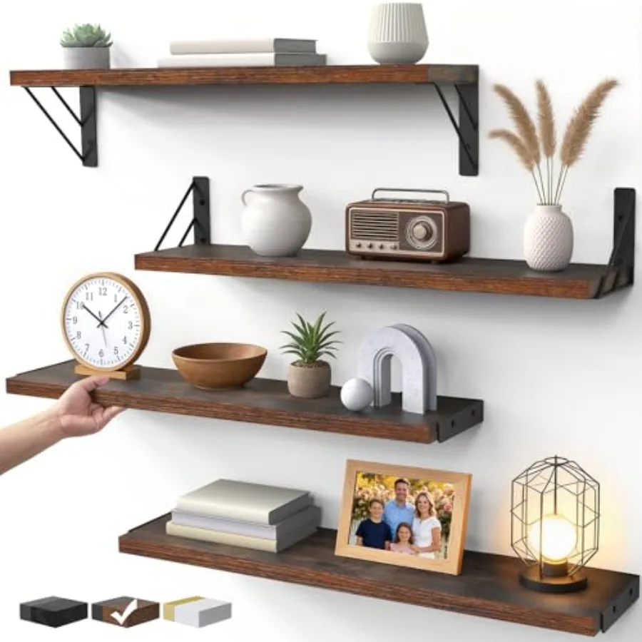 Wall Shelves for Bedroom Decor, Floating Shelves for Wall, Display Mounted Rustic Wood Shelf for Books, Plants, Corner Shelves
Wall Shelves for Bedroom Decor, Floating Shelves for Wall, Display Mounted Rustic Wood Shelf for Books, Plants, Corner Shelves