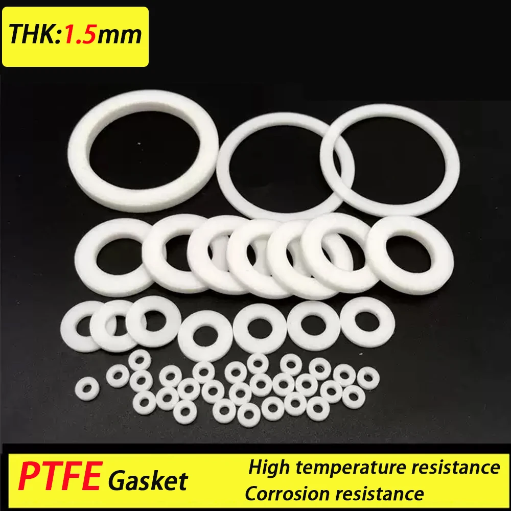Hard PTFE Gasket Flat Washer Thickness 1.5mm OD 28mm-145mm Resistant to High&Low Temperature Anti-aging For Flange OD*ID*CS
Hard PTFE Gasket Flat Washer Thickness 1.5mm OD 28mm-145mm Resistant to High&Low Temperature Anti-aging For Flange OD*ID*CS