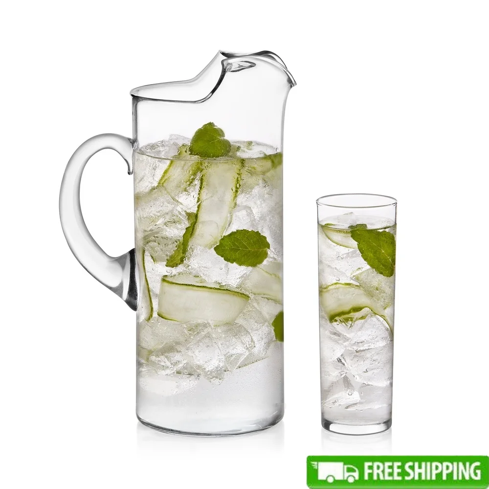 Highball Glasses Set of 6 with Pitcher Durable Cocktail Glassware Boozy Brunches Elegant Modern Design Dishwasher Safe
Highball Glasses Set of 6 with Pitcher Durable Cocktail Glassware Boozy Brunches Elegant Modern Design Dishwasher Safe