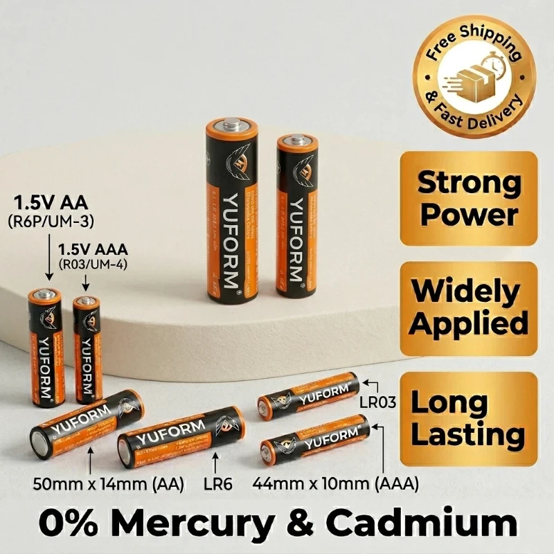 AA 1.5V Carbon Batteries Bulk Pack Non-Rechargeable Dry Cell For Toys Clocks Remotes Mouse
AA 1.5V Carbon Batteries Bulk Pack Non-Rechargeable Dry Cell For Toys Clocks Remotes Mouse
