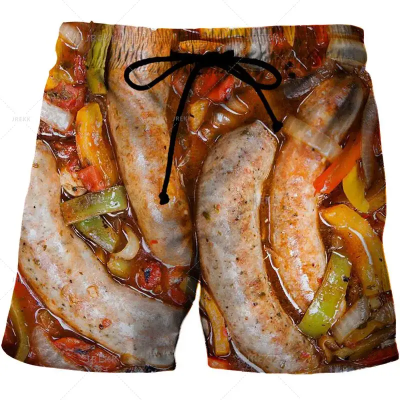 Full Print Gourmet Food Meat Sausage Graphic Beach Shorts For Men 3D Printed Sausage Hawaii Board Shorts Streetwear
Full Print Gourmet Food Meat Sausage Graphic Beach Shorts For Men 3D Printed Sausage Hawaii Board Shorts Streetwear