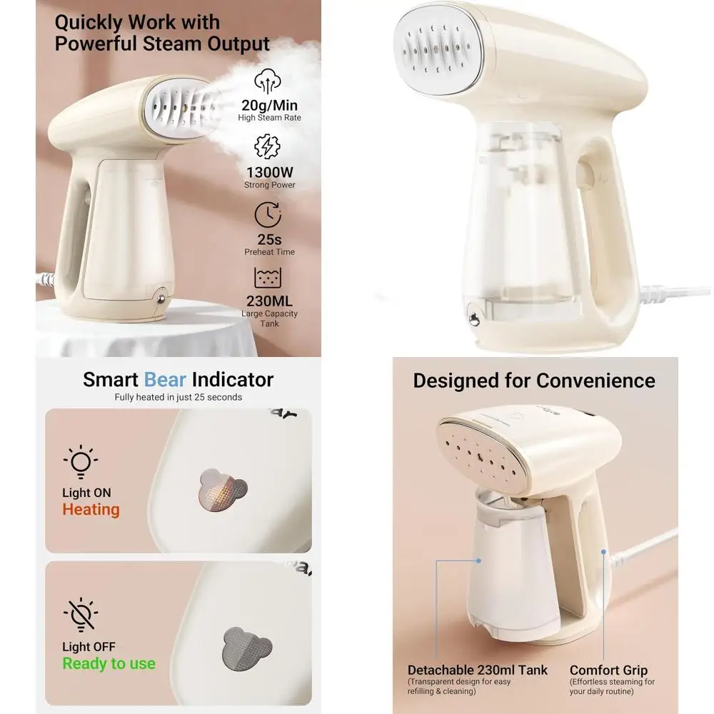 Портативный ручной отпариватель для одежды мощностью 1300 Вт с резервуаром 230 мл, быстрым нагревом, автоматическим отключением, средство для удаления складок с ткани для дома и путешествий
Портативный ручной отпариватель для одежды мощностью 1300 Вт с резервуаром 230 мл, быстрым нагревом, автоматическим отключением, средство для удаления складок с ткани для дома и путешествий