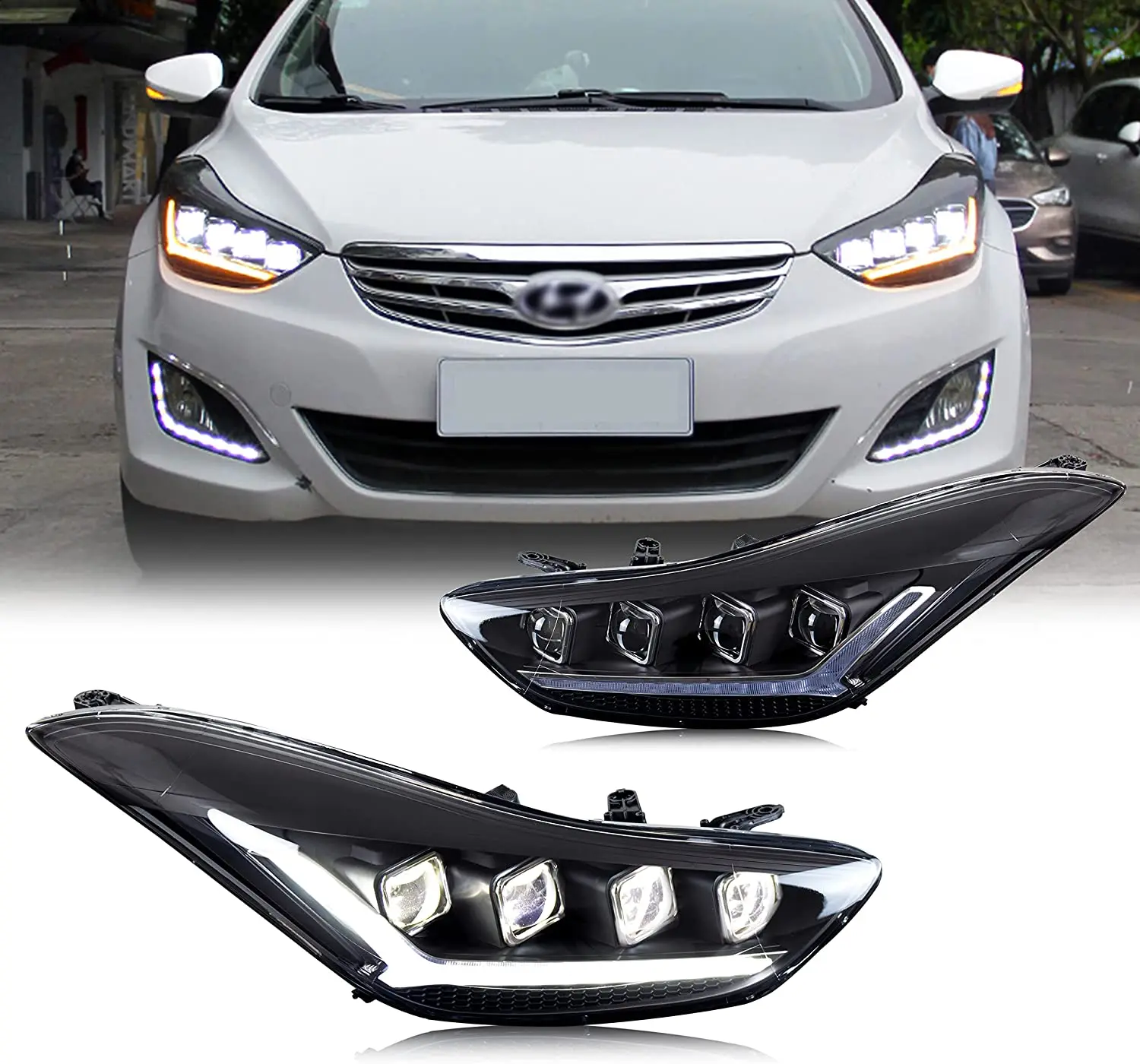 LED Headlights for Hyundai Elantra 2012 2013 2014 2015 2016 Start-up Animation Sequential Indicator High Beam Low Beam Projector
LED Headlights for Hyundai Elantra 2012 2013 2014 2015 2016 Start-up Animation Sequential Indicator High Beam Low Beam Projector