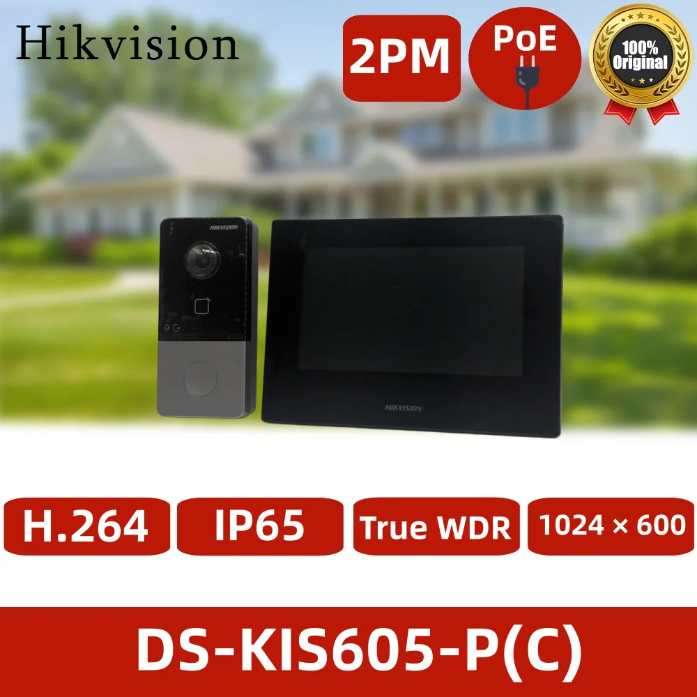 Комплект IP-видеодомофона Hikvision DS-KIS605-P(C) с 7-дюймовым монитором, наружной дверной станцией 2 МП 1080P, PoE, Wi-Fi, двусторонней аудиосвязью, IP65
Комплект IP-видеодомофона Hikvision DS-KIS605-P(C) с 7-дюймовым монитором, наружной дверной станцией 2 МП 1080P, PoE, Wi-Fi, двусторонней аудиосвязью, IP65