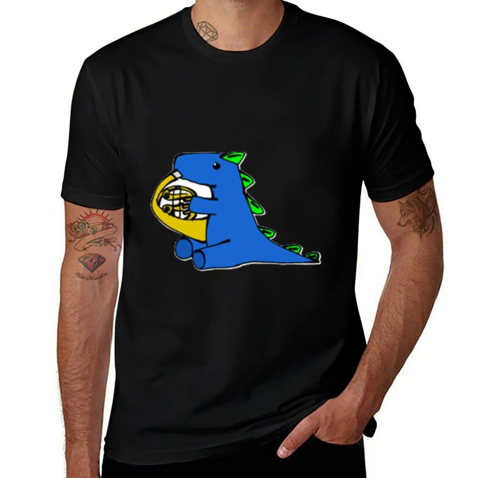 dino playing french horn T-Shirt Active Sports Short Sleeve Cotton Shirt
dino playing french horn T-Shirt Active Sports Short Sleeve Cotton Shirt