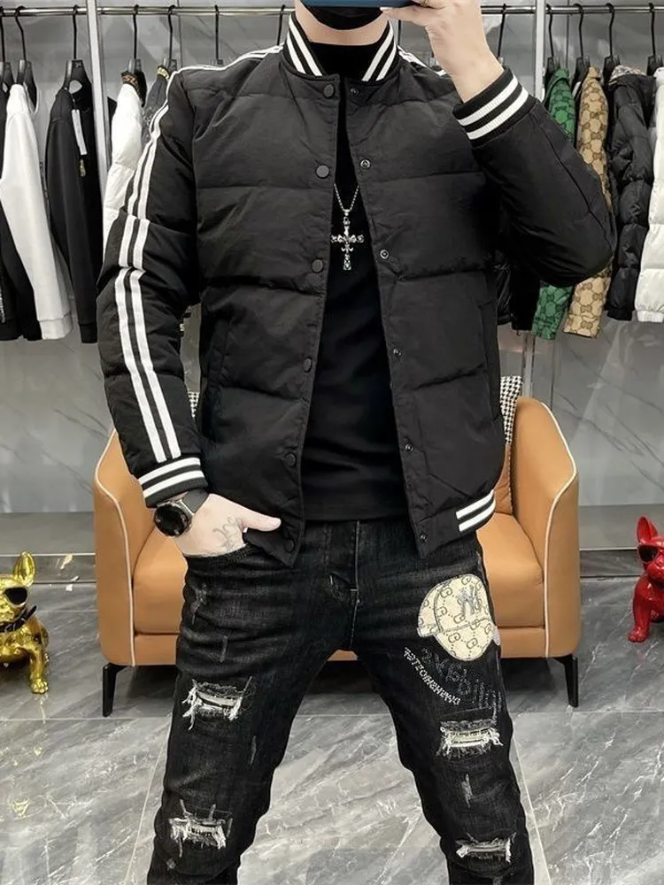 Thickened down Cotton Jacket Men's Fashion High-end Baseball Collar Slim Fit Casual Outerwear Youth Popular Standard Fit
Thickened down Cotton Jacket Men's Fashion High-end Baseball Collar Slim Fit Casual Outerwear Youth Popular Standard Fit