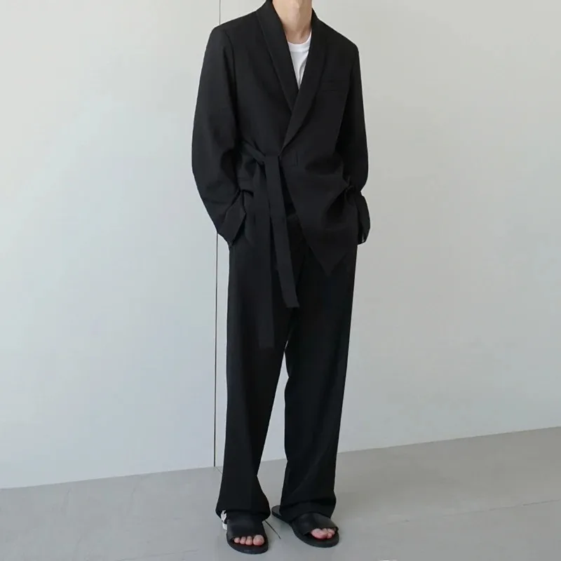Korean Trend Men's Cotton Suit Coat Loose Casual Bandage Belt Blazers 2024 New Autumn Blazer Khaki Clothing
Korean Trend Men's Cotton Suit Coat Loose Casual Bandage Belt Blazers 2024 New Autumn Blazer Khaki Clothing