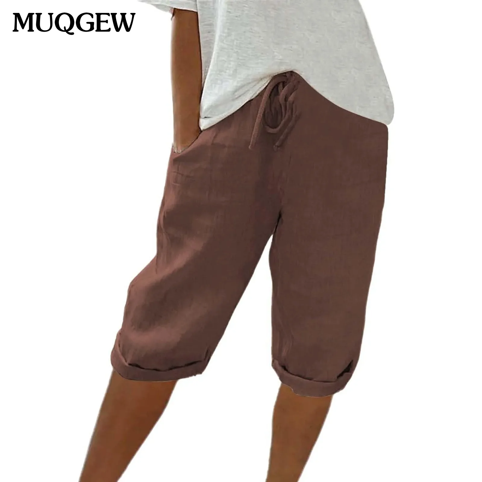 Women Loose Shorts Solid Color Summer Ladies Drawstring Short Pants High Waist Streetwear Half Pant For Female
Women Loose Shorts Solid Color Summer Ladies Drawstring Short Pants High Waist Streetwear Half Pant For Female