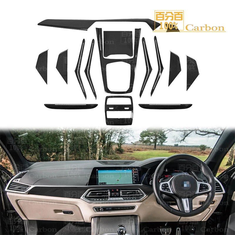 RHD only Real Carbon Interior Trims Dash Cover Center Console Door Panels 15pcs For BMW X5 G05 2018-2022
RHD only Real Carbon Interior Trims Dash Cover Center Console Door Panels 15pcs For BMW X5 G05 2018-2022