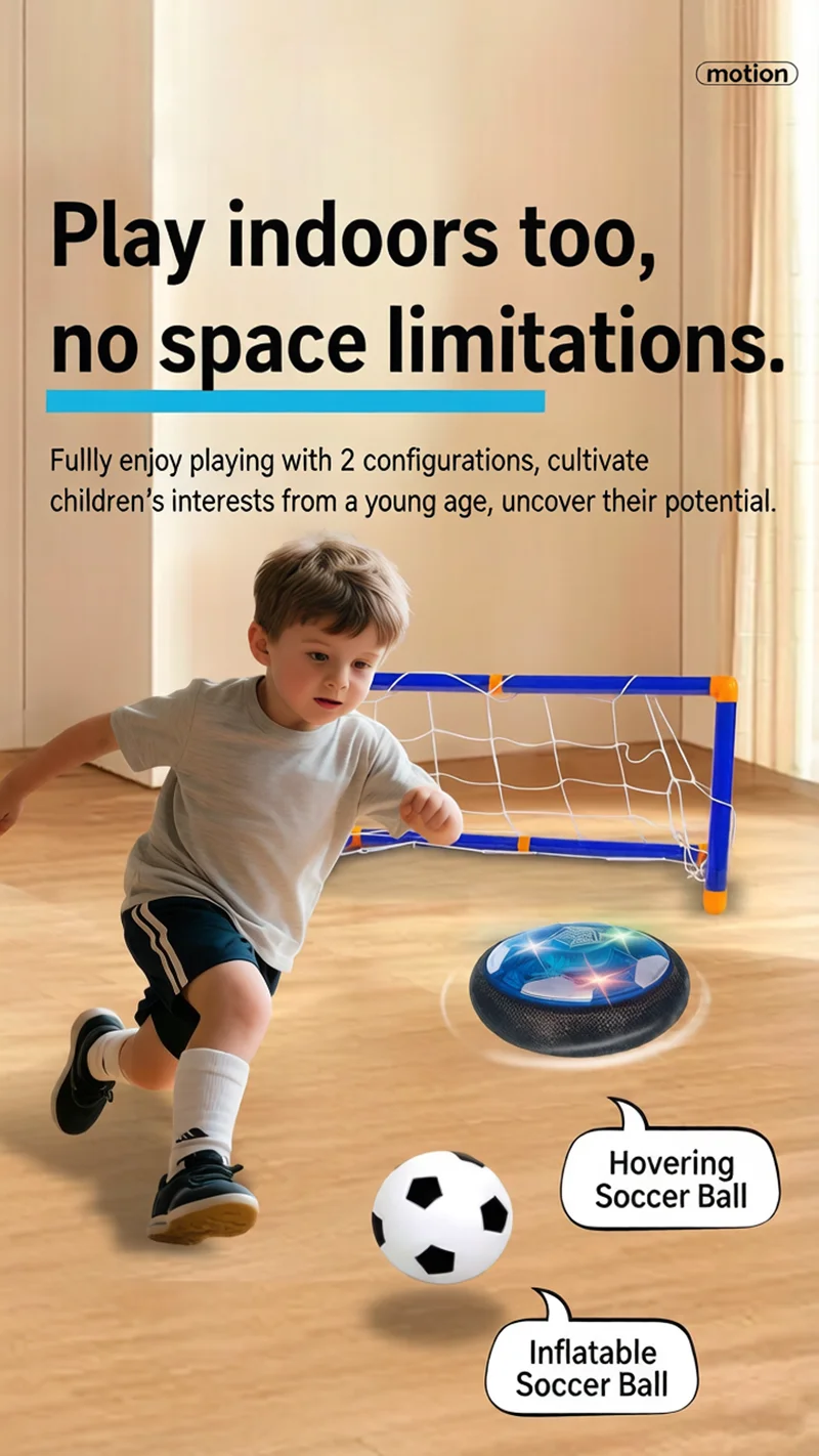2-in-1 Kids' Air Hockey Soccer Toy: Glowing LED Floating Ball + Portable Folding Goal, Perfect for Fun Duels Anywhere!
2-in-1 Kids' Air Hockey Soccer Toy: Glowing LED Floating Ball + Portable Folding Goal, Perfect for Fun Duels Anywhere!