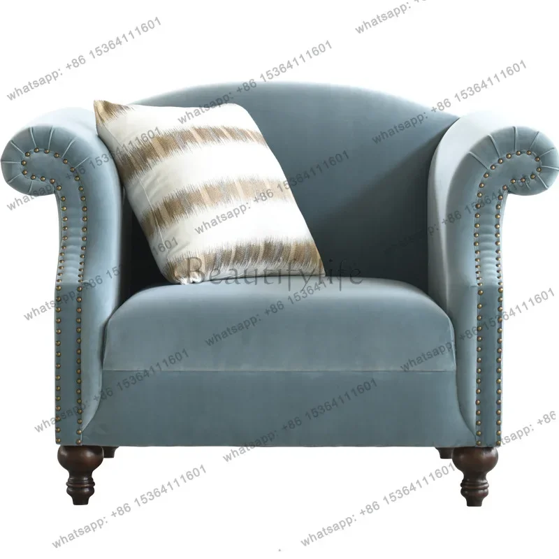 12American light luxury single fabric sofa modern simple small apartment light luxury rivet tiger chair
12American light luxury single fabric sofa modern simple small apartment light luxury rivet tiger chair