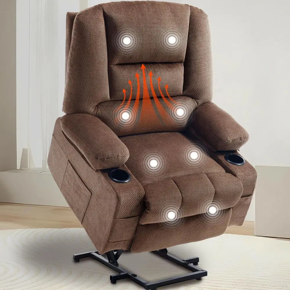 Lift Recliner Chair for Elderly People with USB Port Cup Holder, Overstuffed Fabric Electric Massage Recliner Chair with Heat f
Lift Recliner Chair for Elderly People with USB Port Cup Holder, Overstuffed Fabric Electric Massage Recliner Chair with Heat f