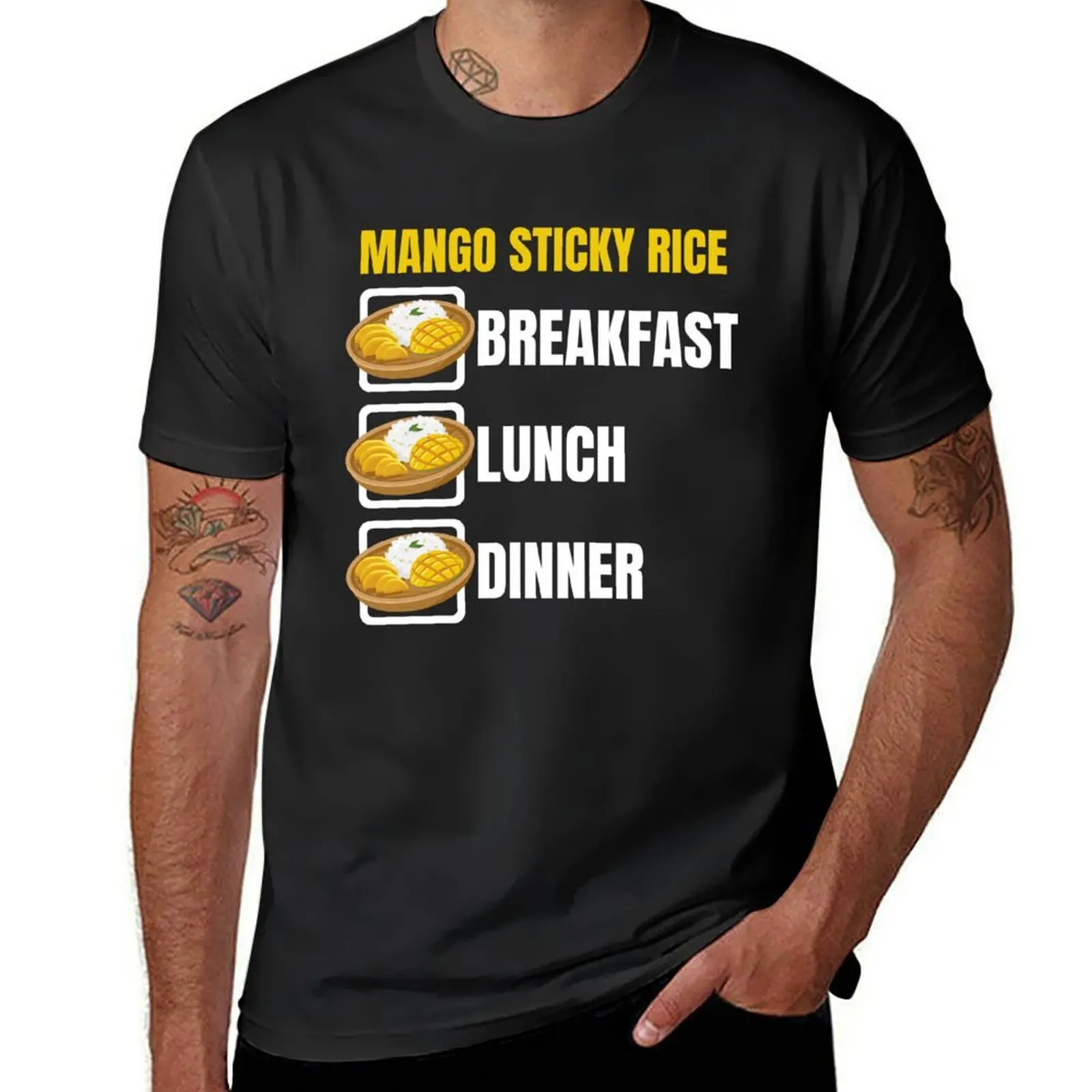 Thai Food Lover Mango Sticky Rice T-Shirt plus size tops anime clothes customizeds oversized black t shirts for men
Thai Food Lover Mango Sticky Rice T-Shirt plus size tops anime clothes customizeds oversized black t shirts for men
