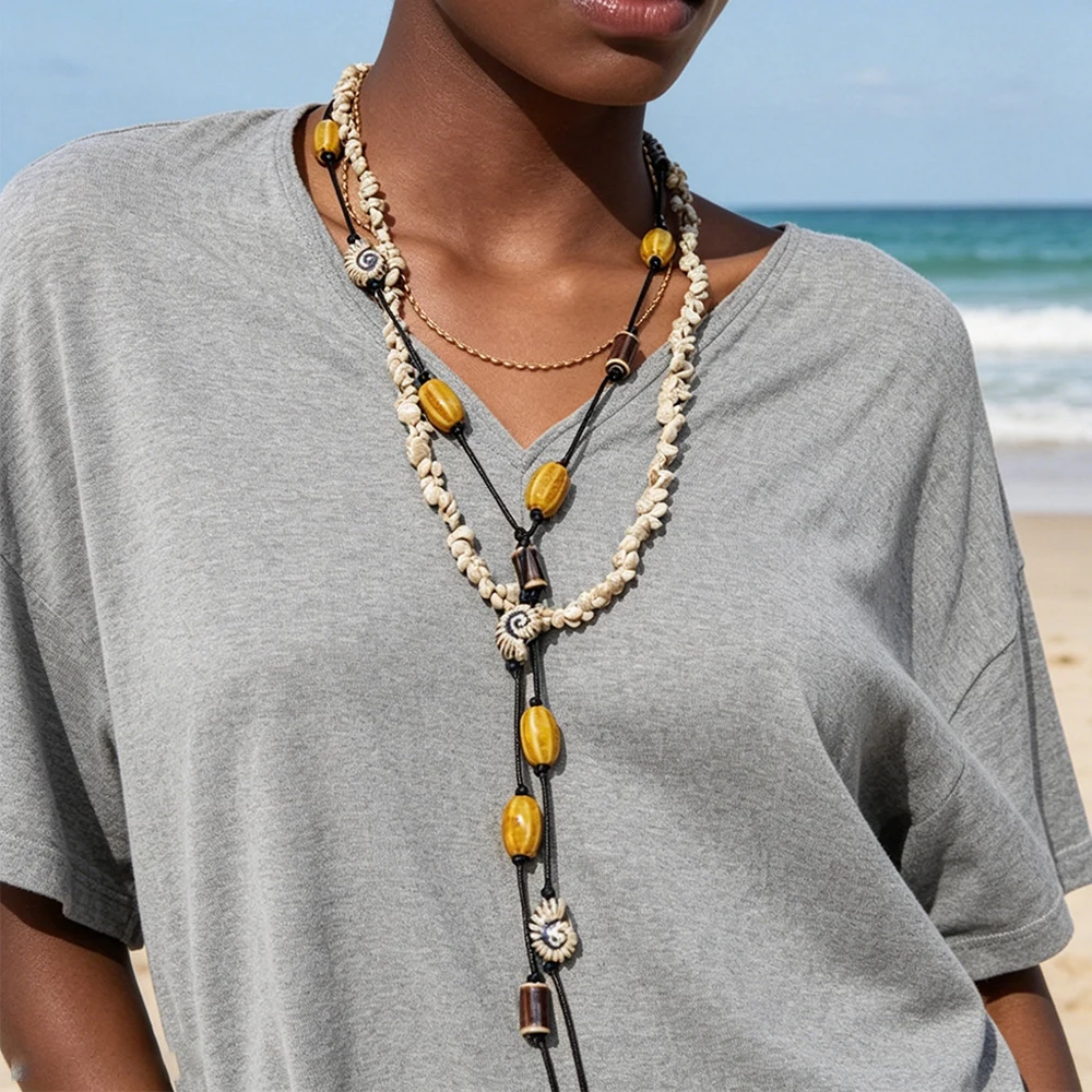 New Bohemian Multi-layer Beaded Shell Pendant Necklaces for Women Vintage Ethnic Summer Beach Party Jewelry Neck Accessories
New Bohemian Multi-layer Beaded Shell Pendant Necklaces for Women Vintage Ethnic Summer Beach Party Jewelry Neck Accessories