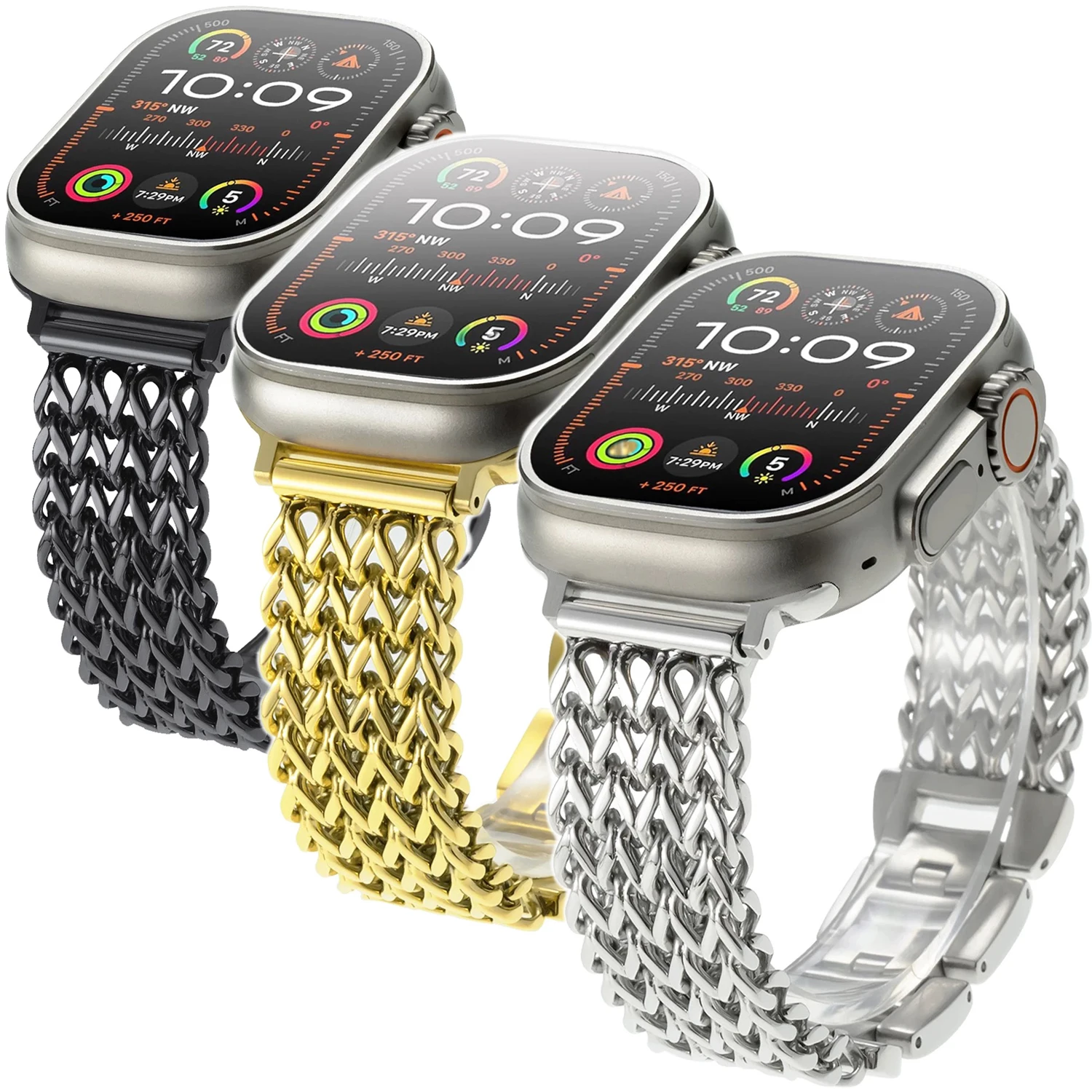 Luxury Stainless Steel Band For Apple Watch 9 8 7 6 SE 5 3 45/44/42/41mm Metal Braided Bracelet Correa iWatch Ultra 49mm 40 38mm
Luxury Stainless Steel Band For Apple Watch 9 8 7 6 SE 5 3 45/44/42/41mm Metal Braided Bracelet Correa iWatch Ultra 49mm 40 38mm