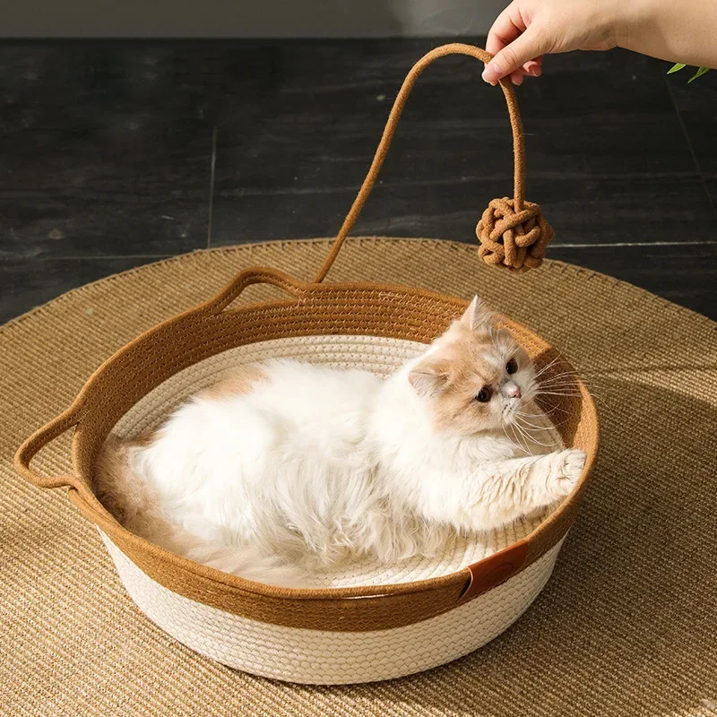 Cuna grande con mango para gato, nido de algodón tejido a mano, de cáñamo, transpirable, para rascar, suministros para mascotas
Cuna grande con mango para gato, nido de algodón tejido a mano, de cáñamo, transpirable, para rascar, suministros para mascotas