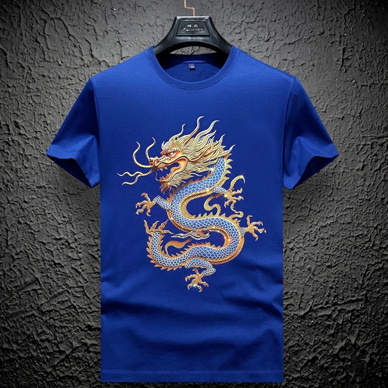 Высококачественная мужская футболка со стразами и драконом из лиоцеллового хлопка, летняя качественная гладкая эластичная футболка 7XL, большие размеры Camisetas De Hombre
Высококачественная мужская футболка со стразами и драконом из лиоцеллового хлопка, летняя качественная гладкая эластичная футболка 7XL, большие размеры Camisetas De Hombre