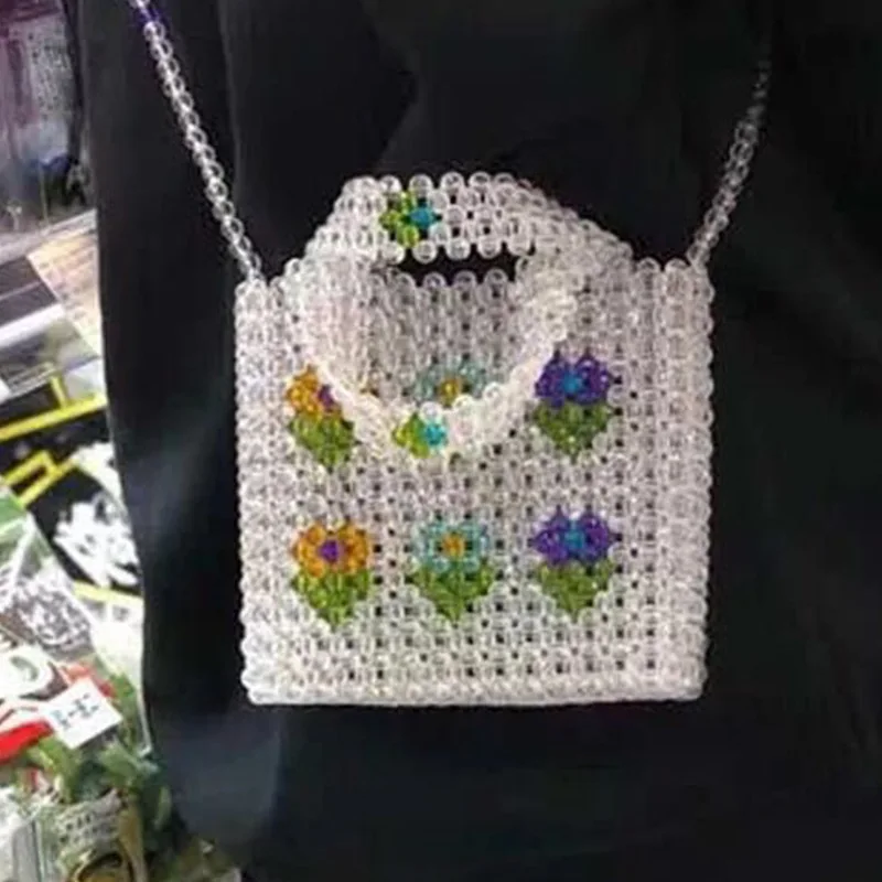 Summer Creative Flower Pearl Bag Vintage Flower Handheld Straddle Dual-use Purses and Handbags Transparent Bead Crossbody Bags
Summer Creative Flower Pearl Bag Vintage Flower Handheld Straddle Dual-use Purses and Handbags Transparent Bead Crossbody Bags