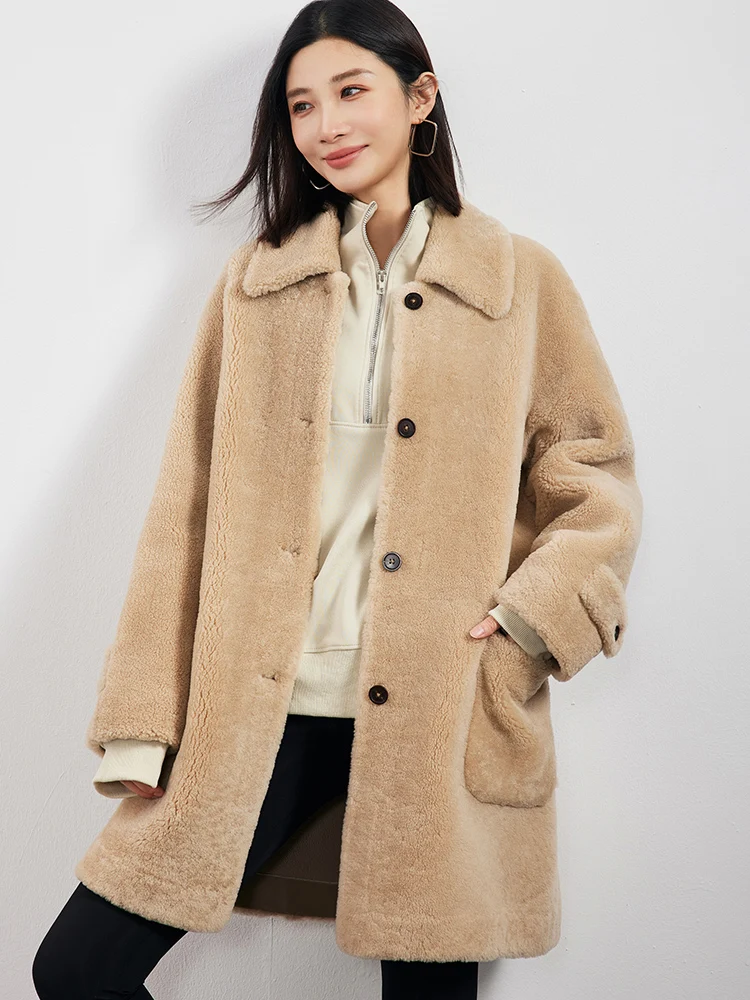 High-end Luxury Merino Sheep Fur Winter Shearling Jackets for Women 2026 New Simple Mid-length Genuine Leather Real Fur Coat
High-end Luxury Merino Sheep Fur Winter Shearling Jackets for Women 2026 New Simple Mid-length Genuine Leather Real Fur Coat