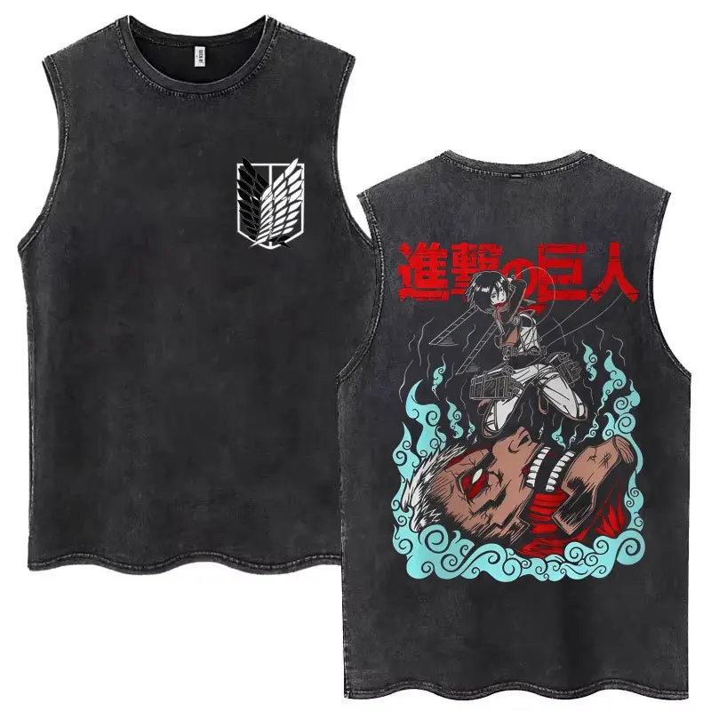 2026 Attack on Titan Anime Tank Top Man Vintage Washed Gym Vest Summer Y2k Casual Sleeveless Shirt Graphic Tee Streetwear
2026 Attack on Titan Anime Tank Top Man Vintage Washed Gym Vest Summer Y2k Casual Sleeveless Shirt Graphic Tee Streetwear