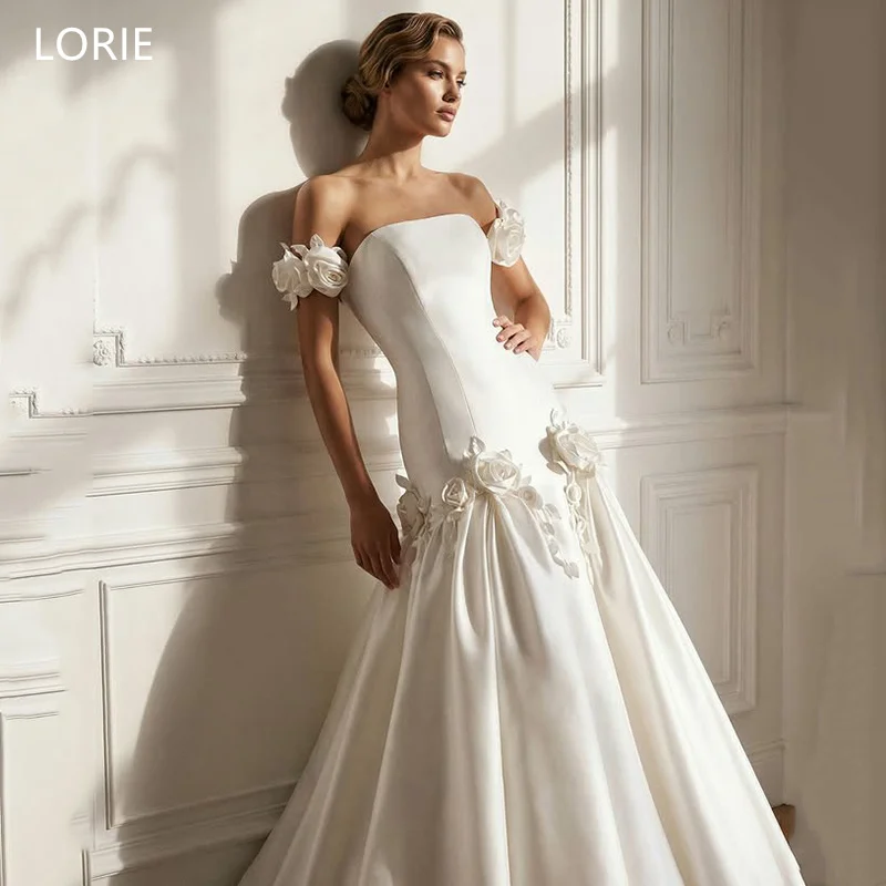 LORIE Exquisite Satin Wedding Dresses Strapless Flowers Bride Prom Gown Mermaid Draped Floor-Length Bridal Gowns Customized
LORIE Exquisite Satin Wedding Dresses Strapless Flowers Bride Prom Gown Mermaid Draped Floor-Length Bridal Gowns Customized