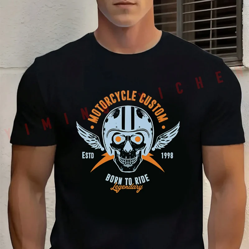 Retro Skull Motorcycle Custom Design Black Cotton T-Shirt New Men's Casual O-neck Short Sleeve Top Tees
Retro Skull Motorcycle Custom Design Black Cotton T-Shirt New Men's Casual O-neck Short Sleeve Top Tees