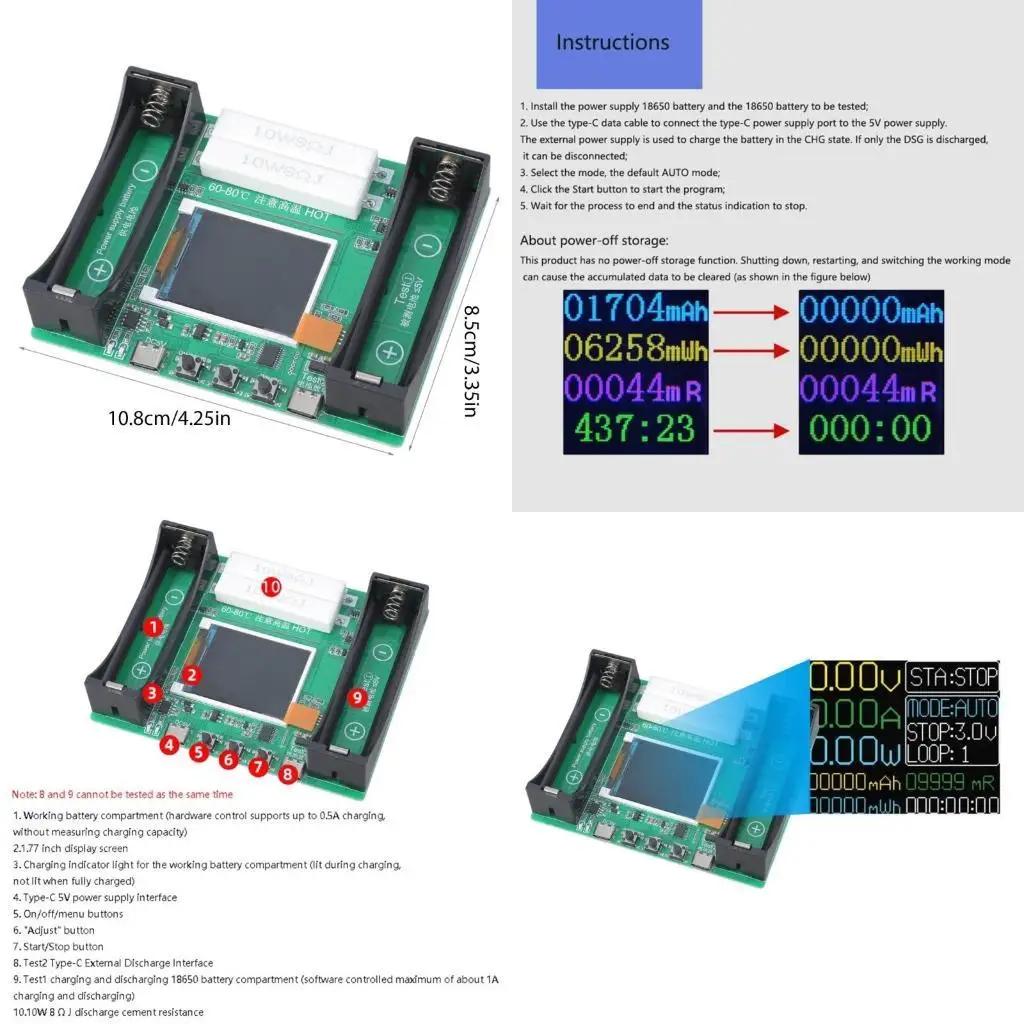 G6KF 18650 Digital Lithium-Li-ion Battery Tester Meter Capacity MaH-mwH Measurement 
G6KF 18650 Digital Lithium-Li-ion Battery Tester Meter Capacity MaH-mwH Measurement