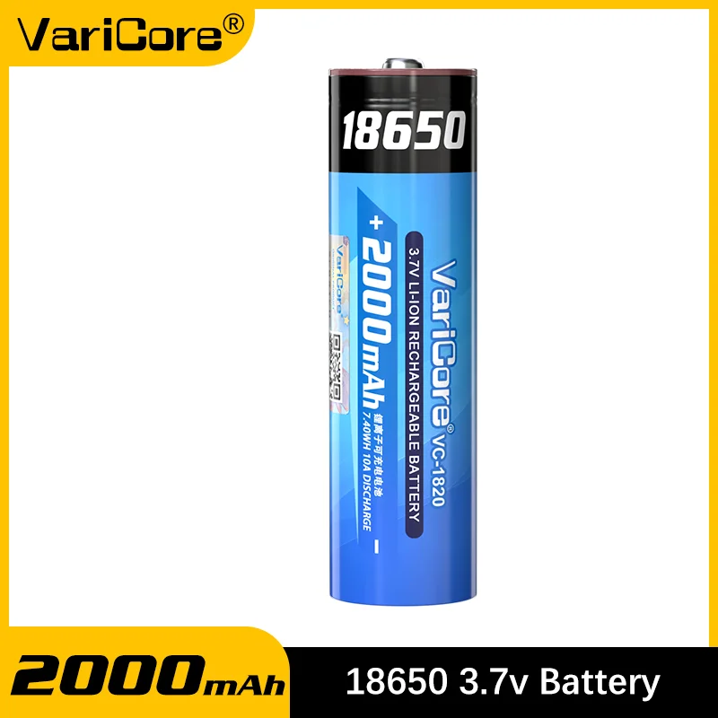 18650 Battery 2000mAh 3.7V Rechargeable Li-ion for Power Tools Electric Drill Saw Flashlight VariCore VC-1820 High Capacity
18650 Battery 2000mAh 3.7V Rechargeable Li-ion for Power Tools Electric Drill Saw Flashlight VariCore VC-1820 High Capacity