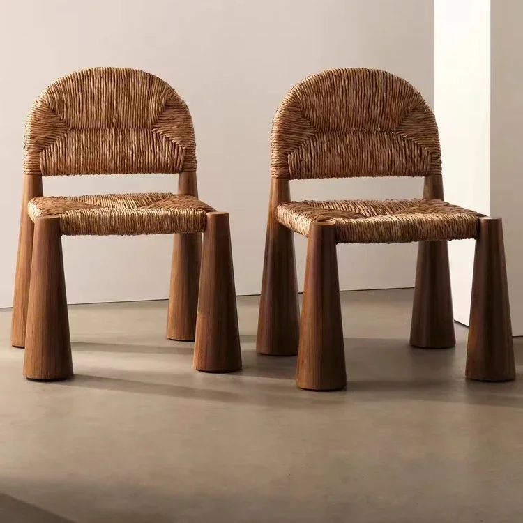 Solid Wood Wabi-sabi Chair Rattan Chair Designer Retro Homestay Restaurant Rattan Dining Chair
Solid Wood Wabi-sabi Chair Rattan Chair Designer Retro Homestay Restaurant Rattan Dining Chair