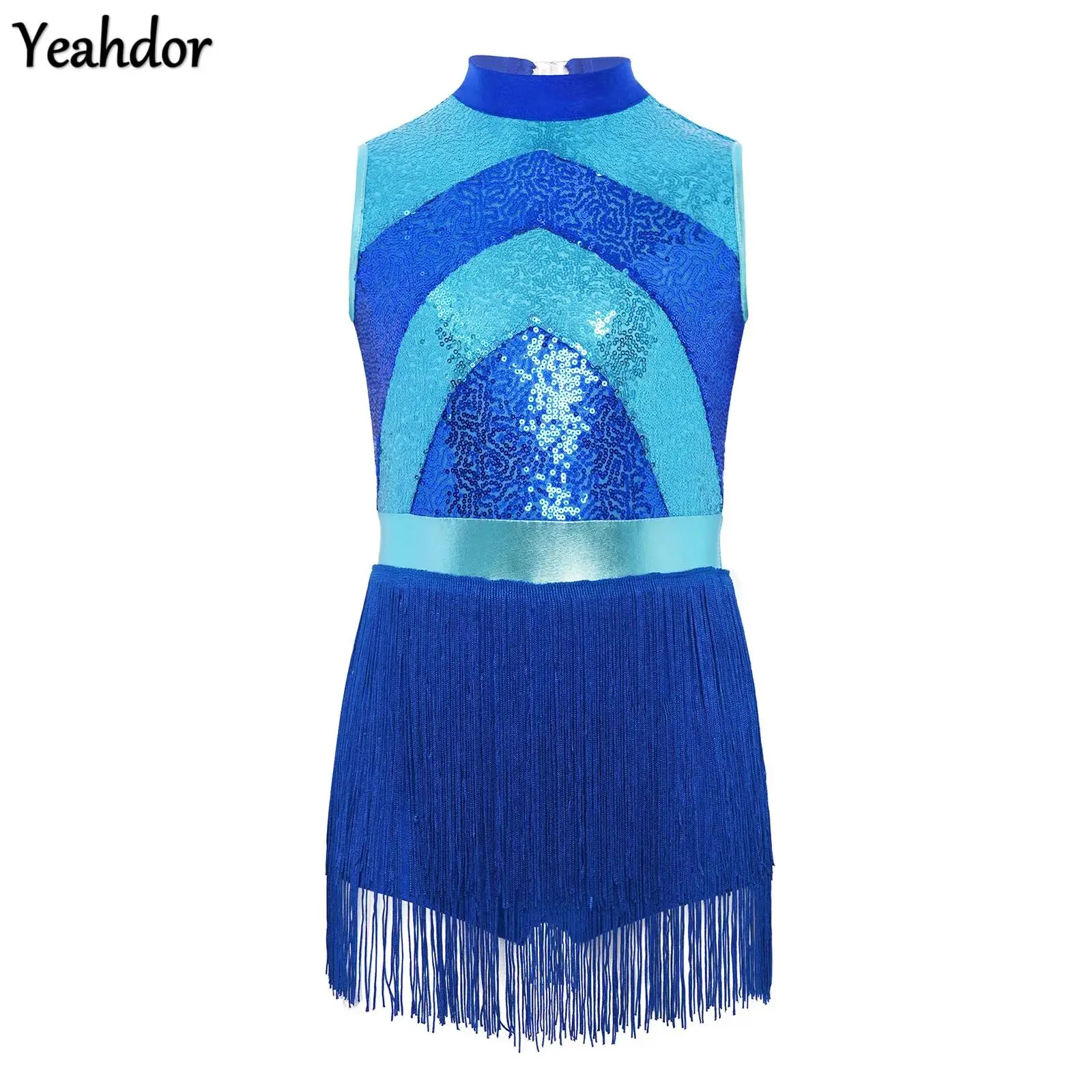 Girls Sequin Latin Dance Dress Sleeveless Tassels Fringed Bodysuit Skating Jazz Gymnastics Ballet Dance Leotards Tango Costumes
Girls Sequin Latin Dance Dress Sleeveless Tassels Fringed Bodysuit Skating Jazz Gymnastics Ballet Dance Leotards Tango Costumes