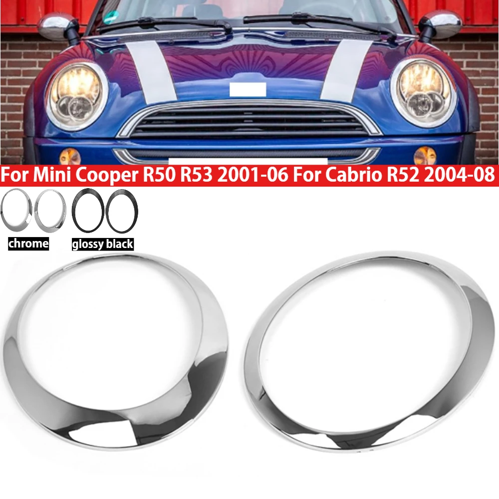 2Pcs/set Car Headlight Frame Headlamp Trim Ring Bezel For BMW Mini Cooper One R50 R53 2001-2006 Cabrio R52 2004-2008
2Pcs/set Car Headlight Frame Headlamp Trim Ring Bezel For BMW Mini Cooper One R50 R53 2001-2006 Cabrio R52 2004-2008