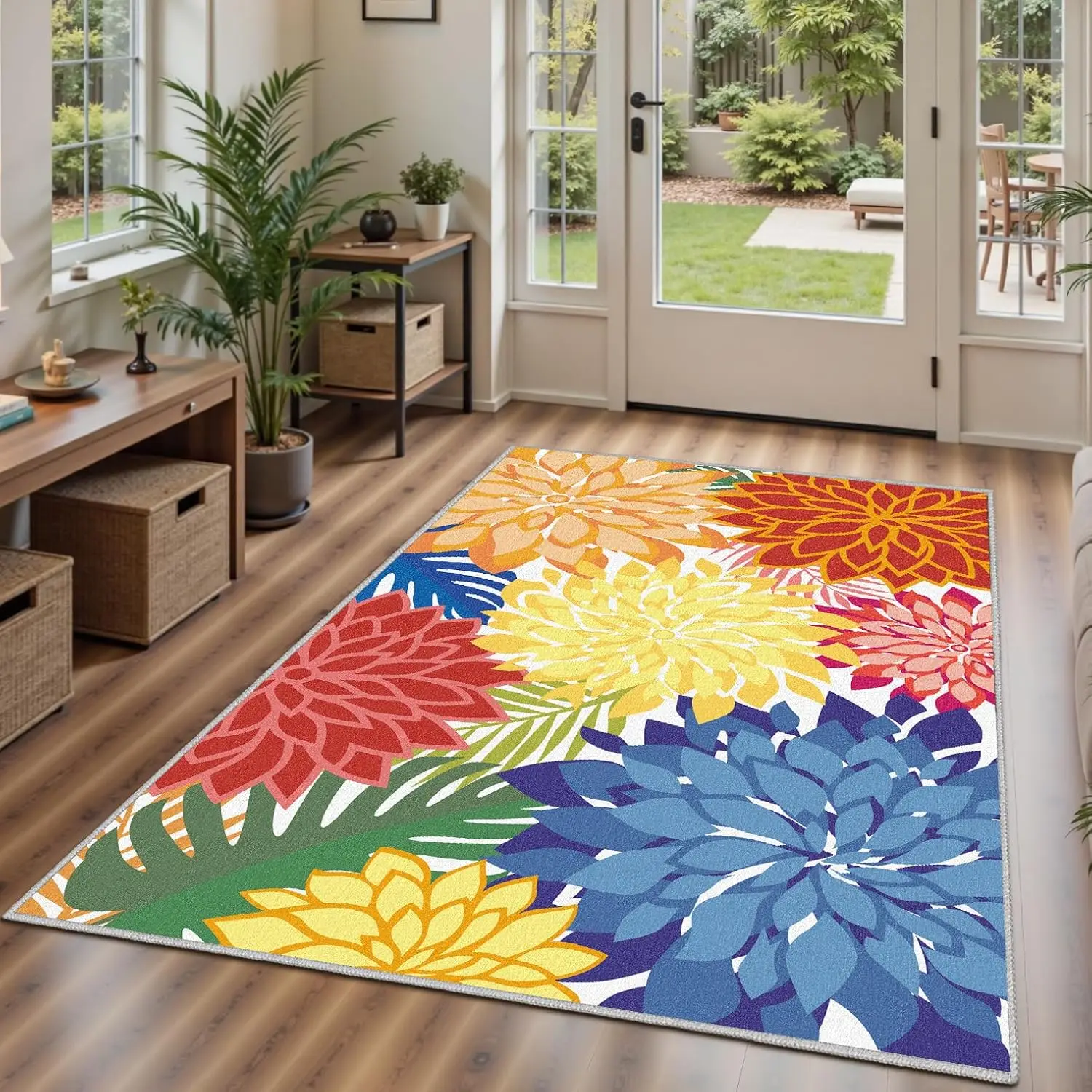 Entry Rug Multicolored Tropical Botanical Modern Floral Indoor Kitchen Door Mat Entrance Carpet Non Slip for Bedroom Living Room
Entry Rug Multicolored Tropical Botanical Modern Floral Indoor Kitchen Door Mat Entrance Carpet Non Slip for Bedroom Living Room