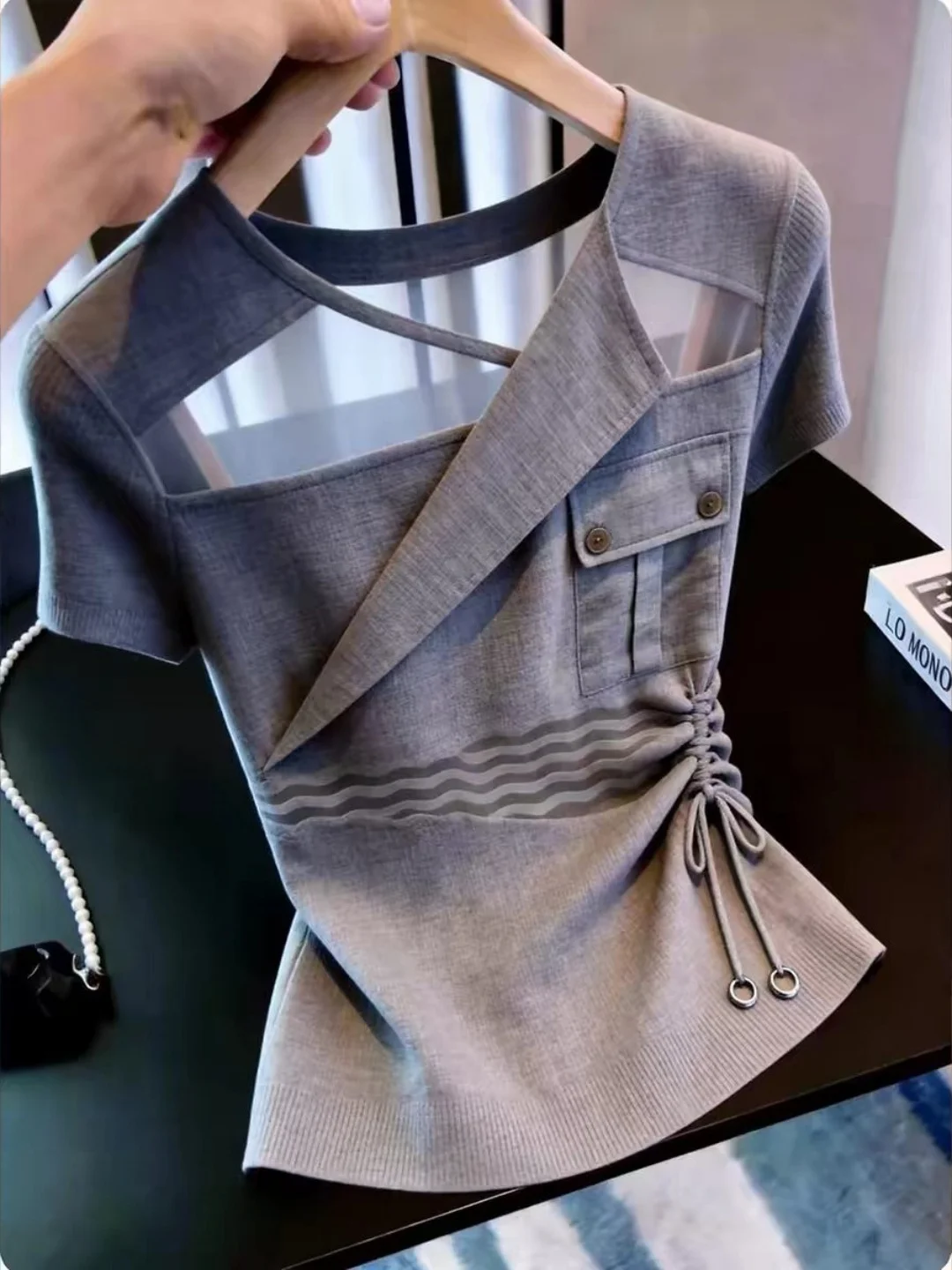 Korean Style Ice Silk Knitted Top Women's Comfortable Soft Short Sleeve Fashionable Summer New Arrival Elegant Straight Cut
Korean Style Ice Silk Knitted Top Women's Comfortable Soft Short Sleeve Fashionable Summer New Arrival Elegant Straight Cut