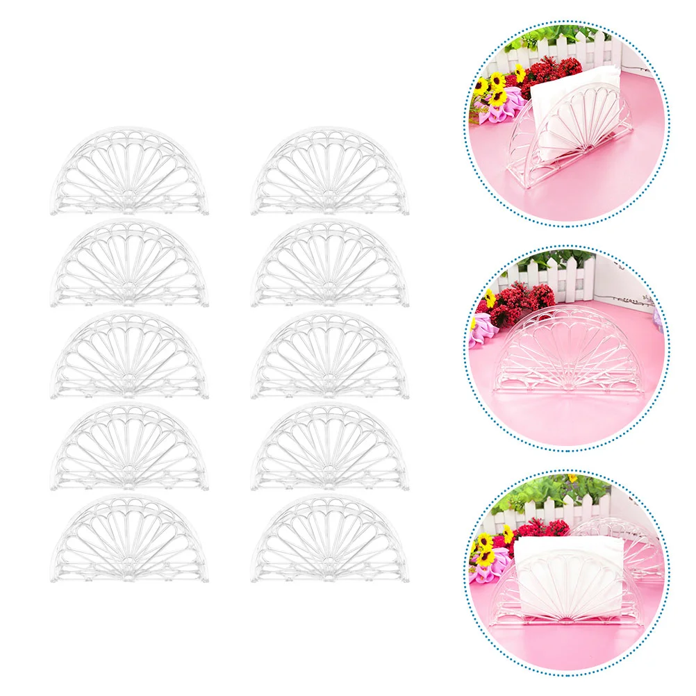 10Pcs Clear Paper Napkin Holder Fan Shaped Napkin Storage Holder Desktop Tissue Stand
10Pcs Clear Paper Napkin Holder Fan Shaped Napkin Storage Holder Desktop Tissue Stand