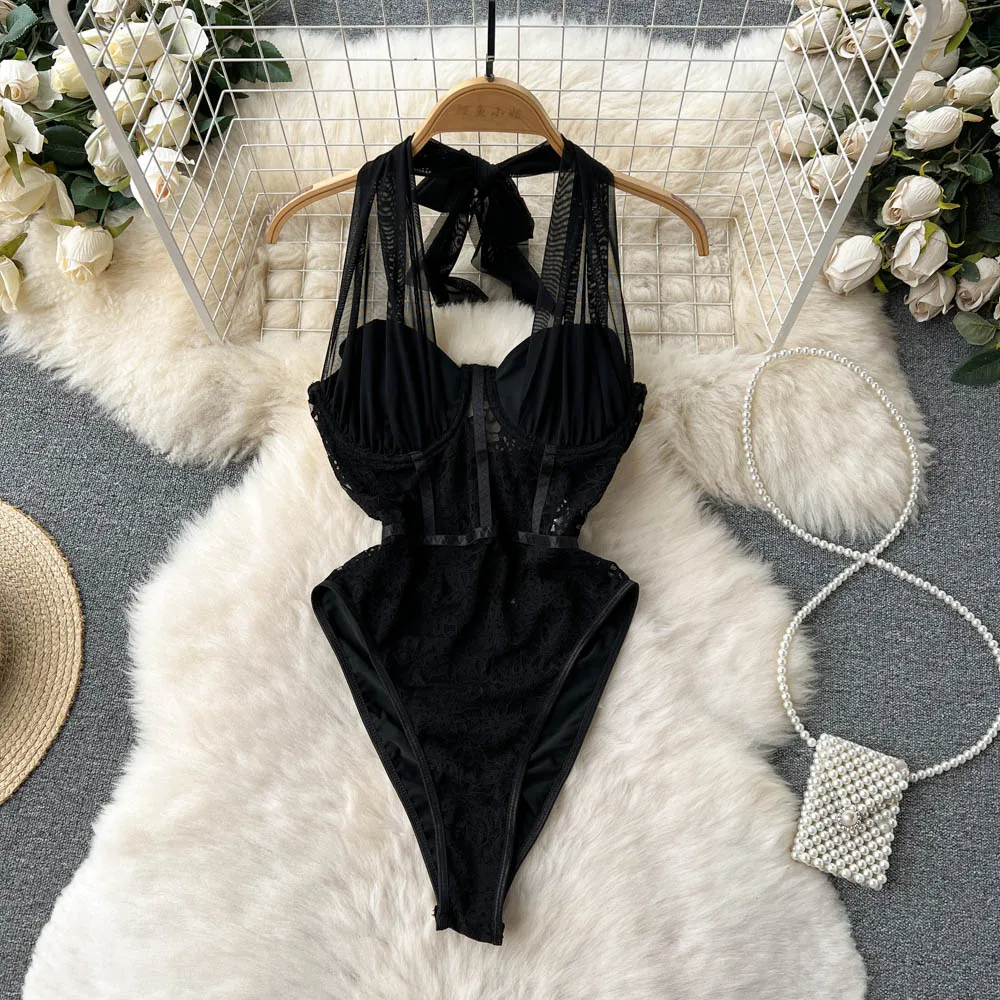 Foamlina Sexy Transparent Mesh Patchwork Floral Lace Bodysuits Women Fashion Clothes Lace-up Hater Sleeveless Party Body Tops
Foamlina Sexy Transparent Mesh Patchwork Floral Lace Bodysuits Women Fashion Clothes Lace-up Hater Sleeveless Party Body Tops