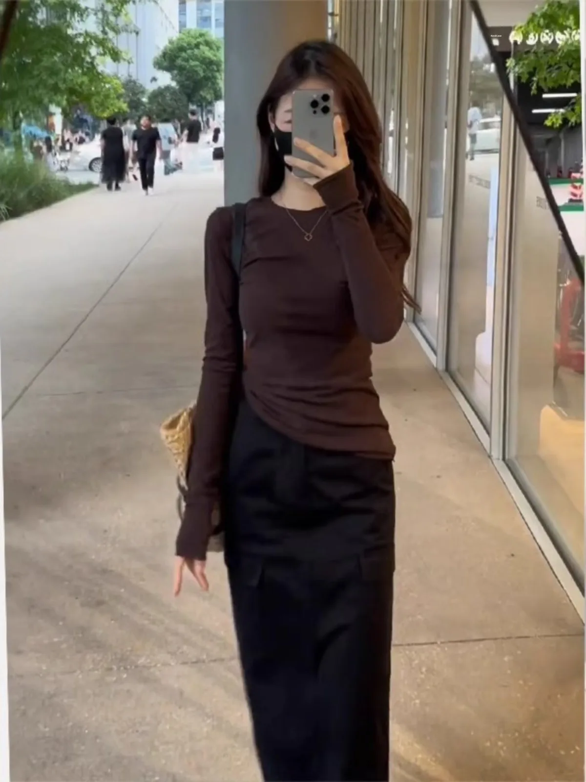 Cafe Brown round Neck Short Sleeve Long Sleeve Slim Fit Base Shirt Inner Wear Top Women Early Autumn Korean Style Long Sleeve...
Cafe Brown round Neck Short Sleeve Long Sleeve Slim Fit Base Shirt Inner Wear Top Women Early Autumn Korean Style Long Sleeve...