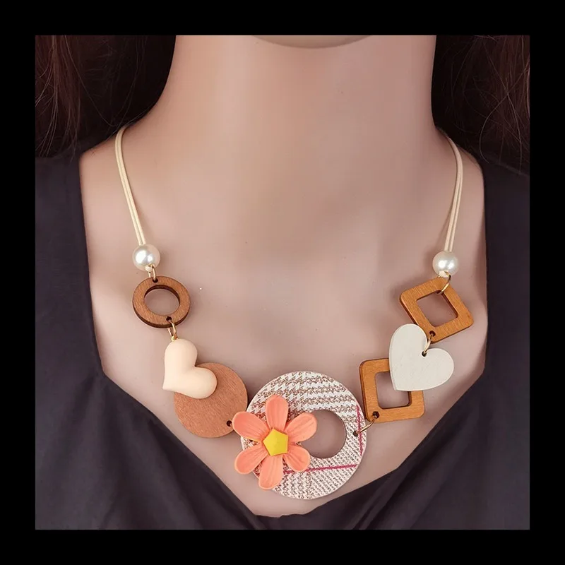 Retro Geometric Wooden Bib Necklace Women's Handmade Collarbone Chain New Popular Jewelry Wholesale
Retro Geometric Wooden Bib Necklace Women's Handmade Collarbone Chain New Popular Jewelry Wholesale