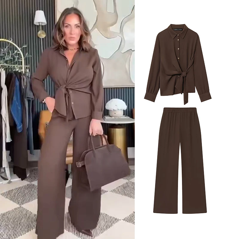 Комплекты брюк Осенние женские 2025 Новая мода Тонкий комплект из 2 предметов Шикарные уличные элегантные брюки с высокой талией Женские комплекты Уличные молодежные костюмы
Комплекты брюк Осенние женские 2025 Новая мода Тонкий комплект из 2 предметов Шикарные уличные элегантные брюки с высокой талией Женские комплекты Уличные молодежные костюмы