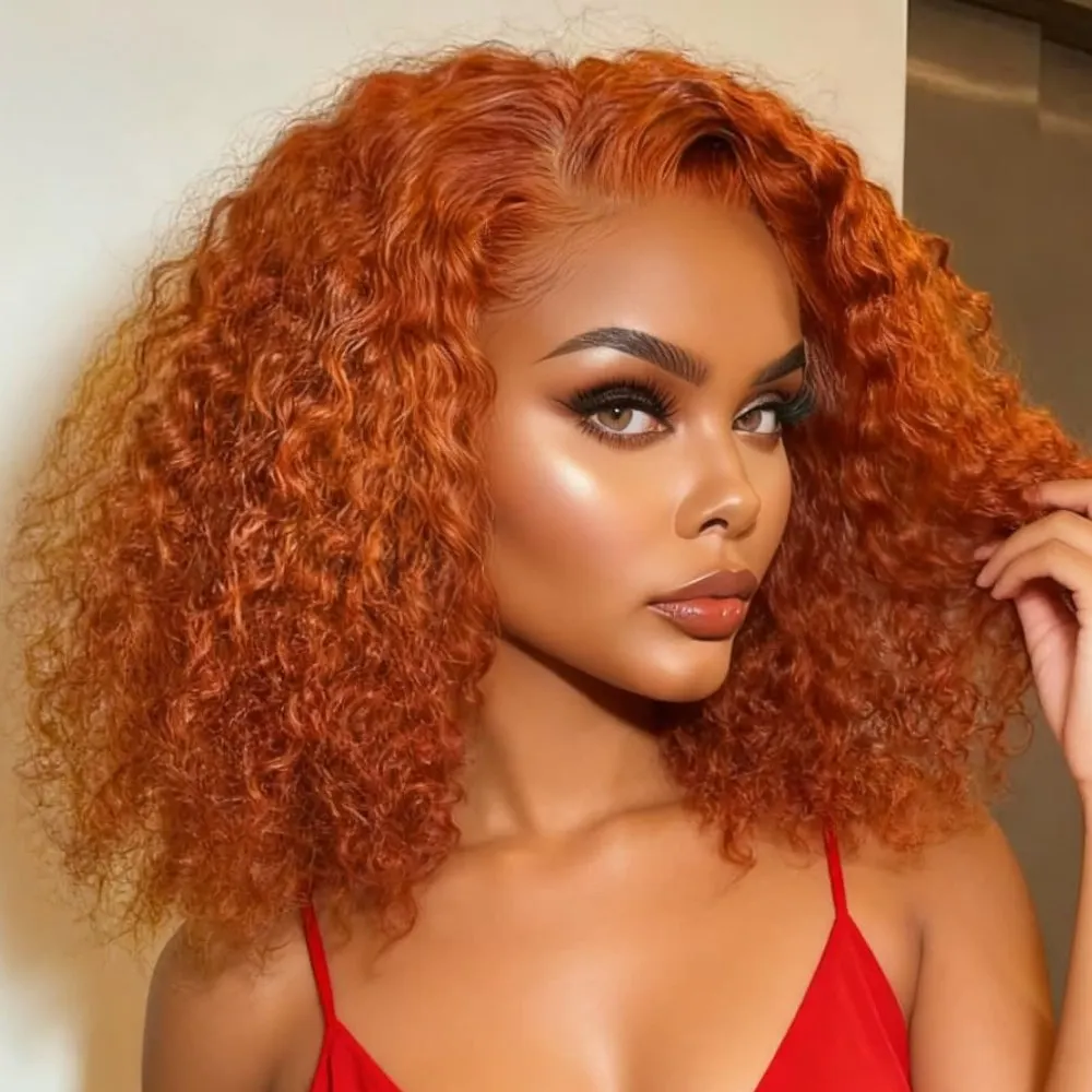 Ginger Orange Bob Kinky Curly Lace Front Wigs Human Hair 13x4 Hd Deep Wave Lace Front Wig for Women Glueless Wig Pre Plucked
Ginger Orange Bob Kinky Curly Lace Front Wigs Human Hair 13x4 Hd Deep Wave Lace Front Wig for Women Glueless Wig Pre Plucked
