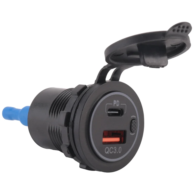 ABGI-10X 12V-24V 48W USB Outlet Waterproof Charger Socket PD And QC3.0 USB Port With LED Voltage For Car Truck Golf Cart Blue
ABGI-10X 12V-24V 48W USB Outlet Waterproof Charger Socket PD And QC3.0 USB Port With LED Voltage For Car Truck Golf Cart Blue