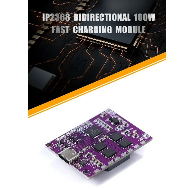 IP2368 Двунаправленный модуль быстрой зарядки 100 Вт Интерфейс Buck-Boost Type-C Плата быстрой зарядки литиевой батареи 4S
IP2368 Двунаправленный модуль быстрой зарядки 100 Вт Интерфейс Buck-Boost Type-C Плата быстрой зарядки литиевой батареи 4S