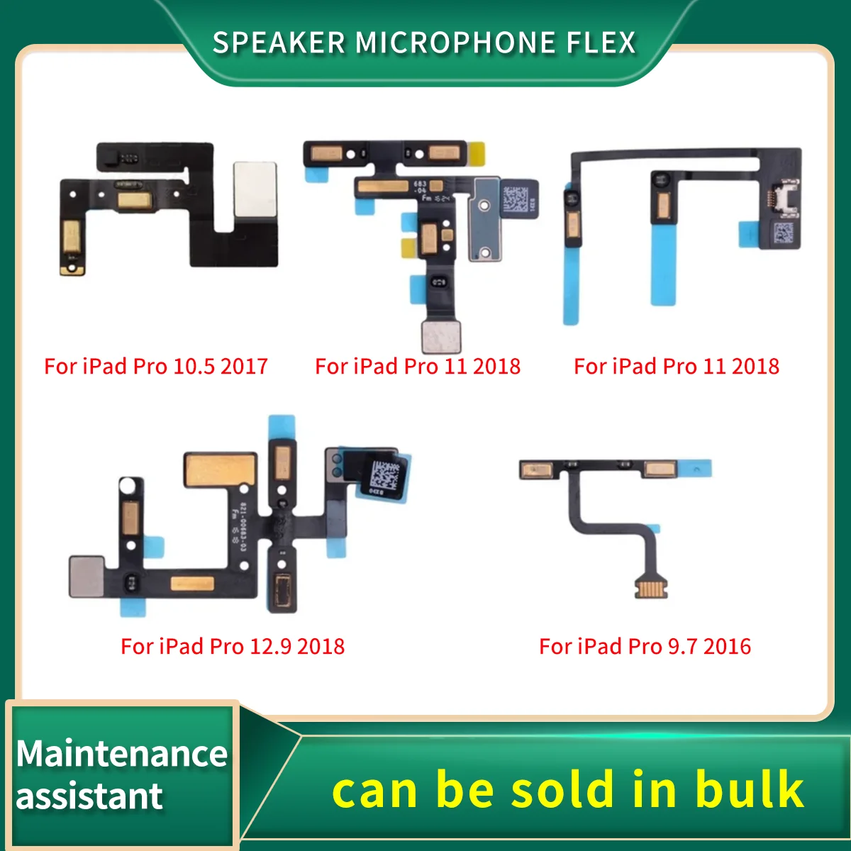 Off on Speaker Mic Inner Chip Microphone Flex Cable For iPad Pro 9.7 10.5 11 12.9 Inch Replacement Parts
Off on Speaker Mic Inner Chip Microphone Flex Cable For iPad Pro 9.7 10.5 11 12.9 Inch Replacement Parts