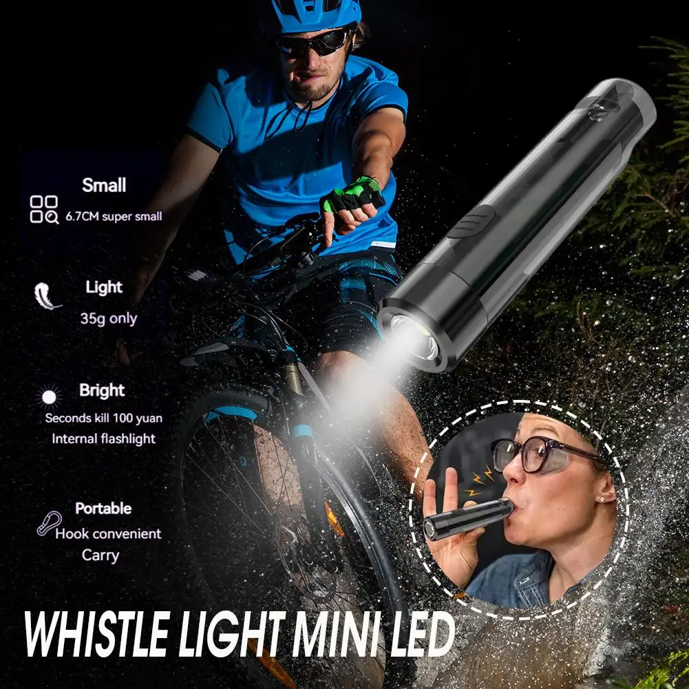 Светодиодный фонарик, мини-брелок со свистком, зарядка через USB, портативный уличный кемпинг, яркие карманные фонари, аварийное освещение
Светодиодный фонарик, мини-брелок со свистком, зарядка через USB, портативный уличный кемпинг, яркие карманные фонари, аварийное освещение