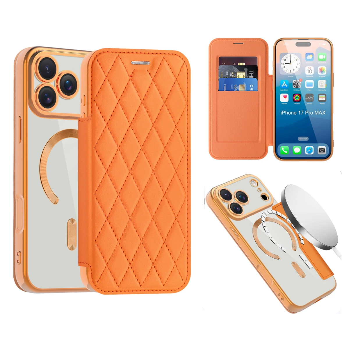 Shockproof Leather Card Holder Wallet Case For iPhone 17 Pro Max 16 15 14 13, Wireless Charging Magnetic Protection Phone Cover
Shockproof Leather Card Holder Wallet Case For iPhone 17 Pro Max 16 15 14 13, Wireless Charging Magnetic Protection Phone Cover